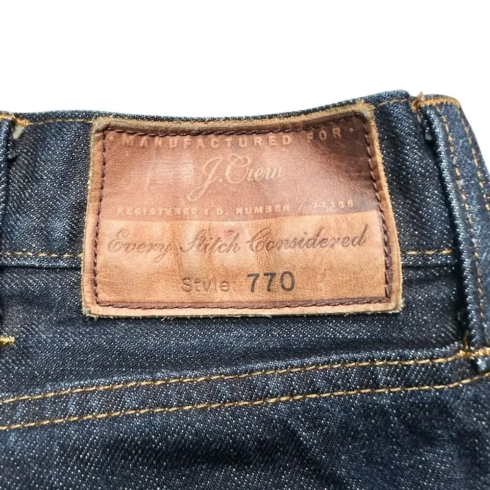 J. Crew | Men | 770 Slim Straight Indigo Japanaese Kaihara Denim Jeans | 38x32